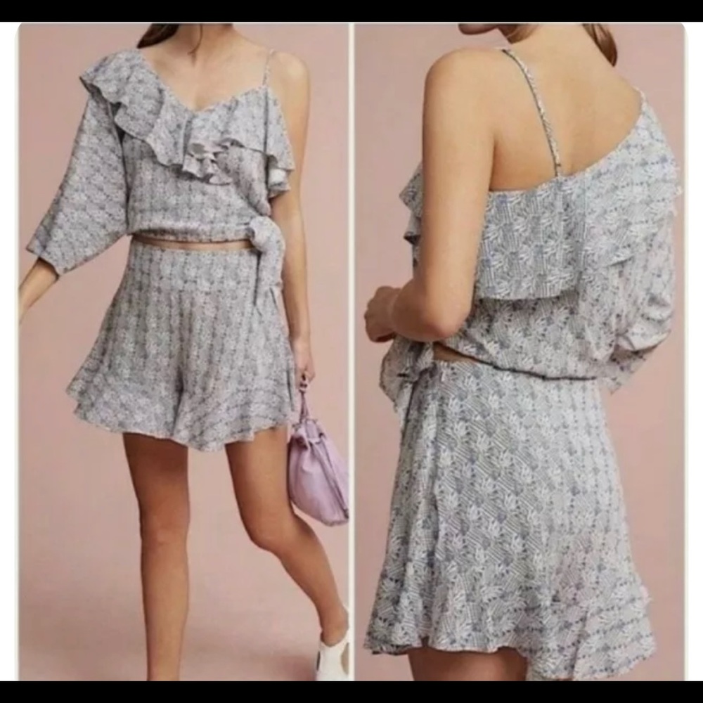 ANTHROPOLOGIE Maeve Pineapple Ruffle Shorts - Picture 1 of 6